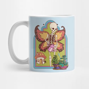 Vintage Fairycore Aesthetic Skeleton Butterfly Succulent Mug